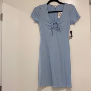 BP Nordstrom Blue T-shirt dress with ruffles along edges